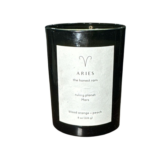 Aries Zodiac Candle Blood Orange & Peach Scented 8oz Glass Jar By Threshold