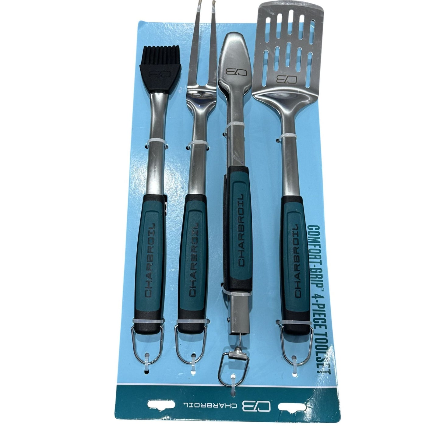 Char-Broil Comfort-Grip 4-Piece Stainless Steel BBQ Tool Set