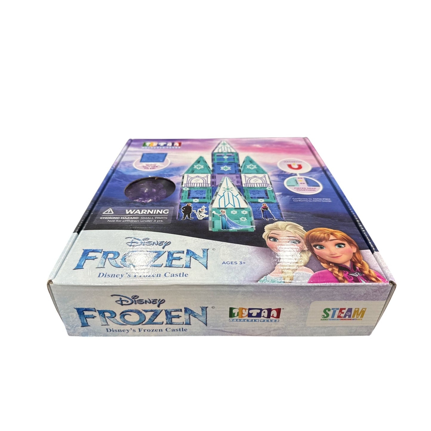 Disney Frozen Magnetic Tiles Castle Building Set By Tytan With Glitter Tiles - Ages 3+
