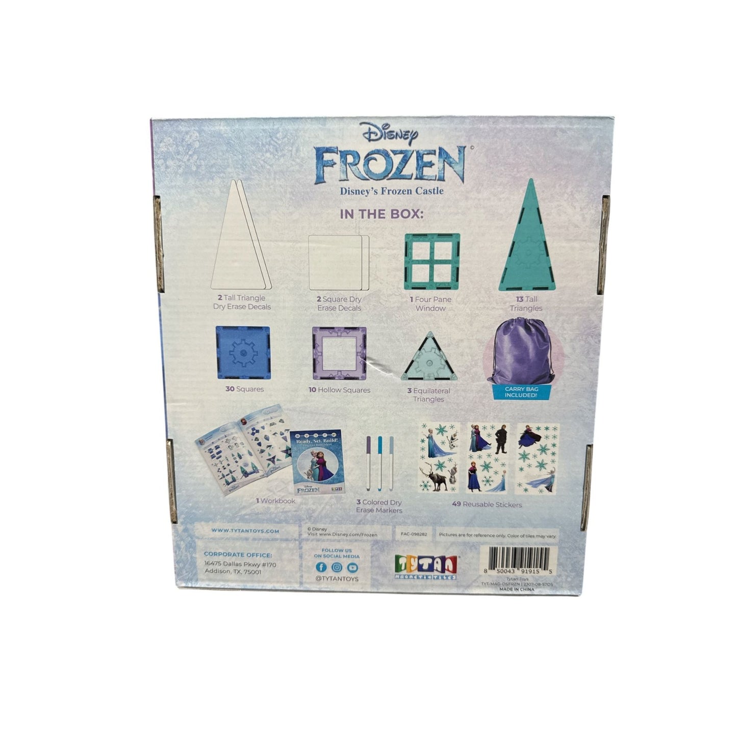 Disney Frozen Magnetic Tiles Castle Building Set By Tytan With Glitter Tiles - Ages 3+