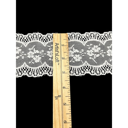 Ivory Floral Lace Trim 3 Inches Wide By The Yard For Sewing Crafts & DIY Projects 100+ Yards