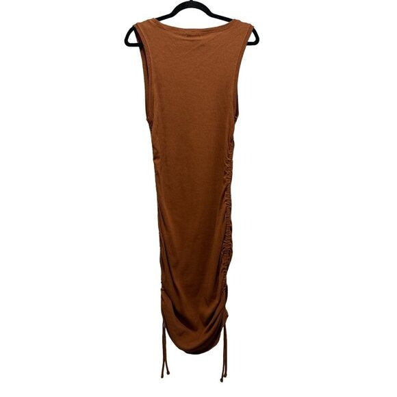 GOOD AMERICAN Women Brown Ruched Tank Mini Dress 4