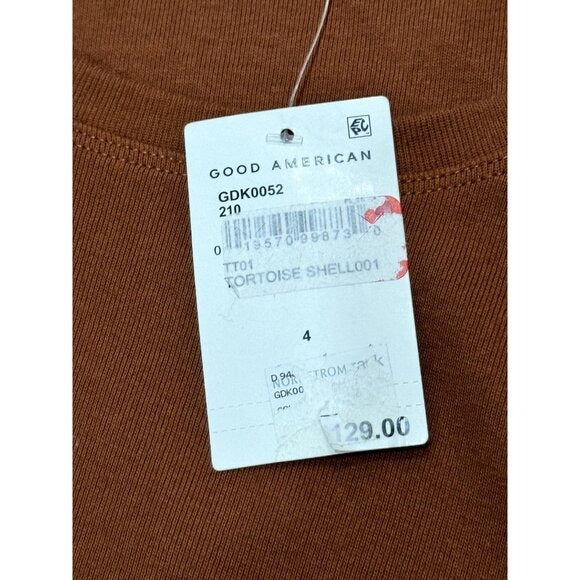 GOOD AMERICAN Women Brown Ruched Tank Mini Dress 4