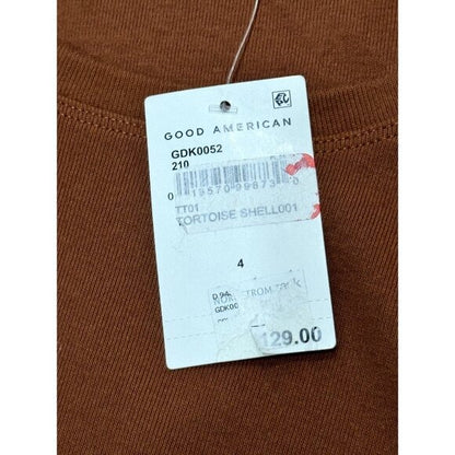 GOOD AMERICAN Women Brown Ruched Tank Mini Dress 4