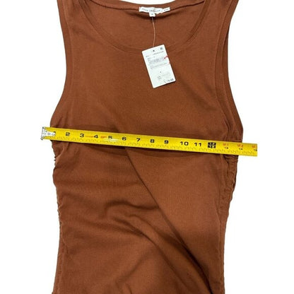 GOOD AMERICAN Women Brown Ruched Tank Mini Dress 4
