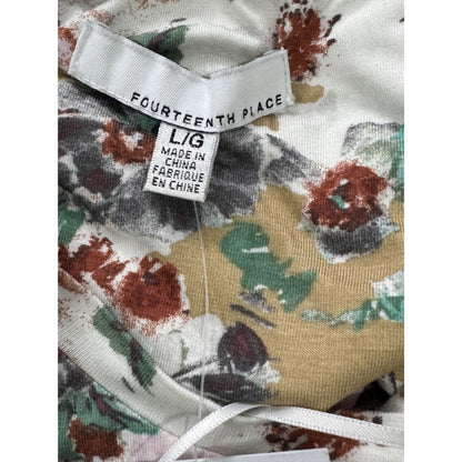 Fourteenth Place Floral Sleeveless Maxi Dress In Multicolor With Pleated Skirt & Back Keyhole Closure. LARGE