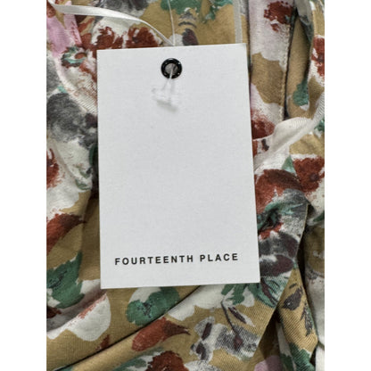 Fourteenth Place Floral Sleeveless Maxi Dress In Multicolor With Pleated Skirt & Back Keyhole Closure. LARGE