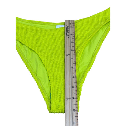 Topshop Neon Yellow Textured Bikini Bottom Women's Swimwear Size US 8/UK 12