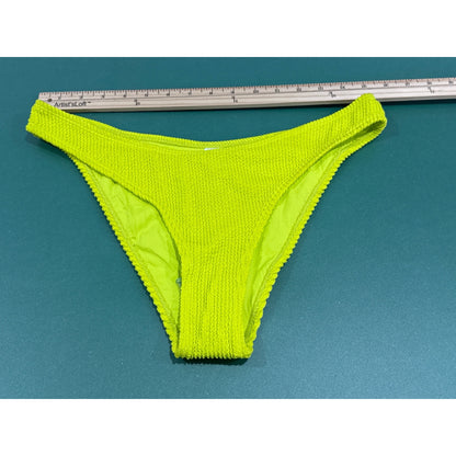 Topshop Neon Yellow Textured Bikini Bottom Women's Swimwear Size US 8/UK 12