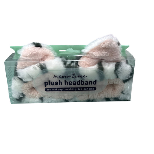 Meow Time Plush Headband For Makeup Masking & Cleansing Soft SpaLife Beauty