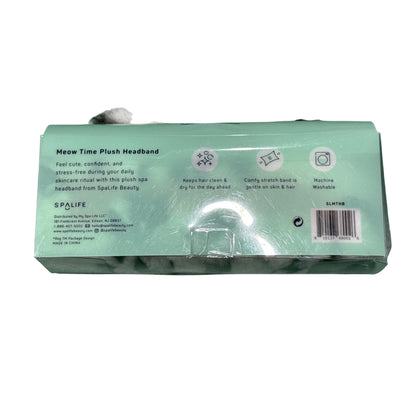 Meow Time Plush Headband For Makeup Masking & Cleansing Soft SpaLife Beauty