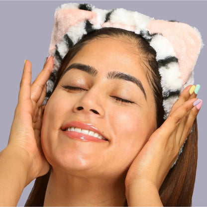 Meow Time Plush Headband For Makeup Masking & Cleansing Soft SpaLife Beauty