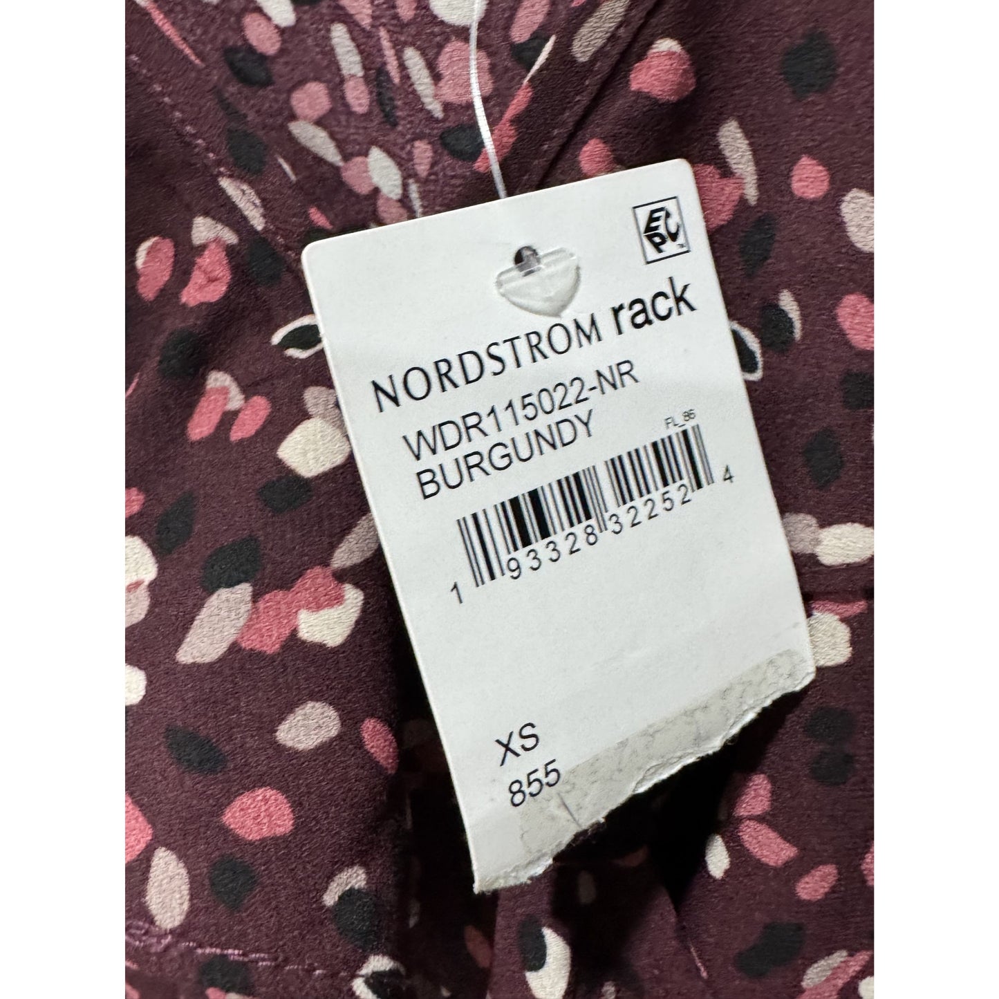 Socialite Burgundy Ruffle Wrap Midi Dress XS Floral Print