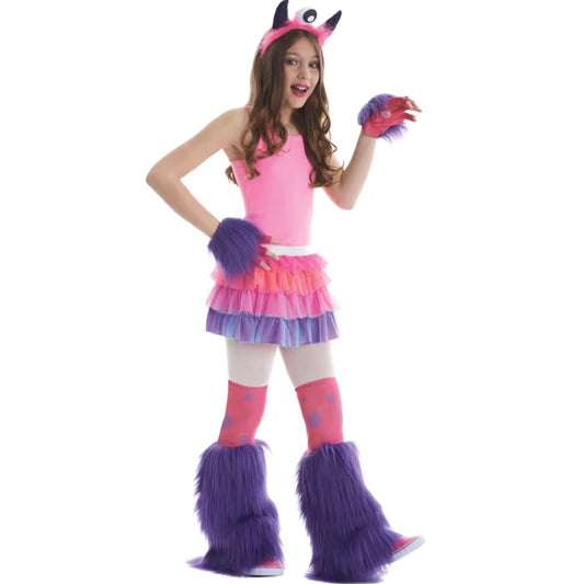 Kids Monster Accessory Kit For Halloween & Costume Parties Includes Headband, Gloves & Leg Furries