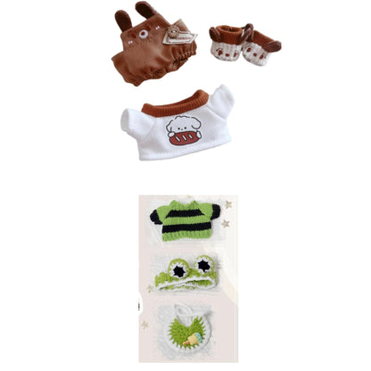 Doll Clothes Set For Plush Toys Includes Overalls, Knitwear & Accessories Fits 20cm Dolls