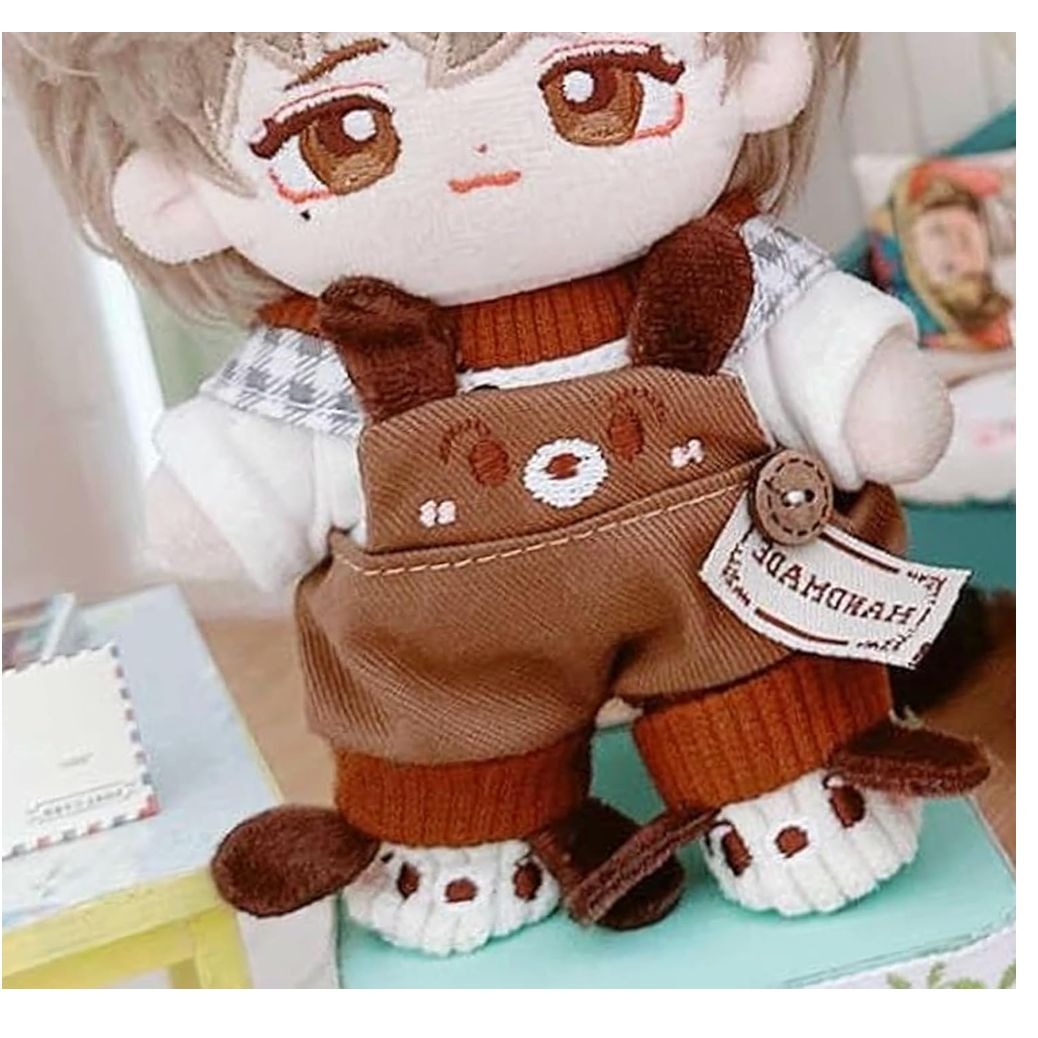 Doll Clothes Set For Plush Toys Includes Overalls, Knitwear & Accessories Fits 20cm Dolls