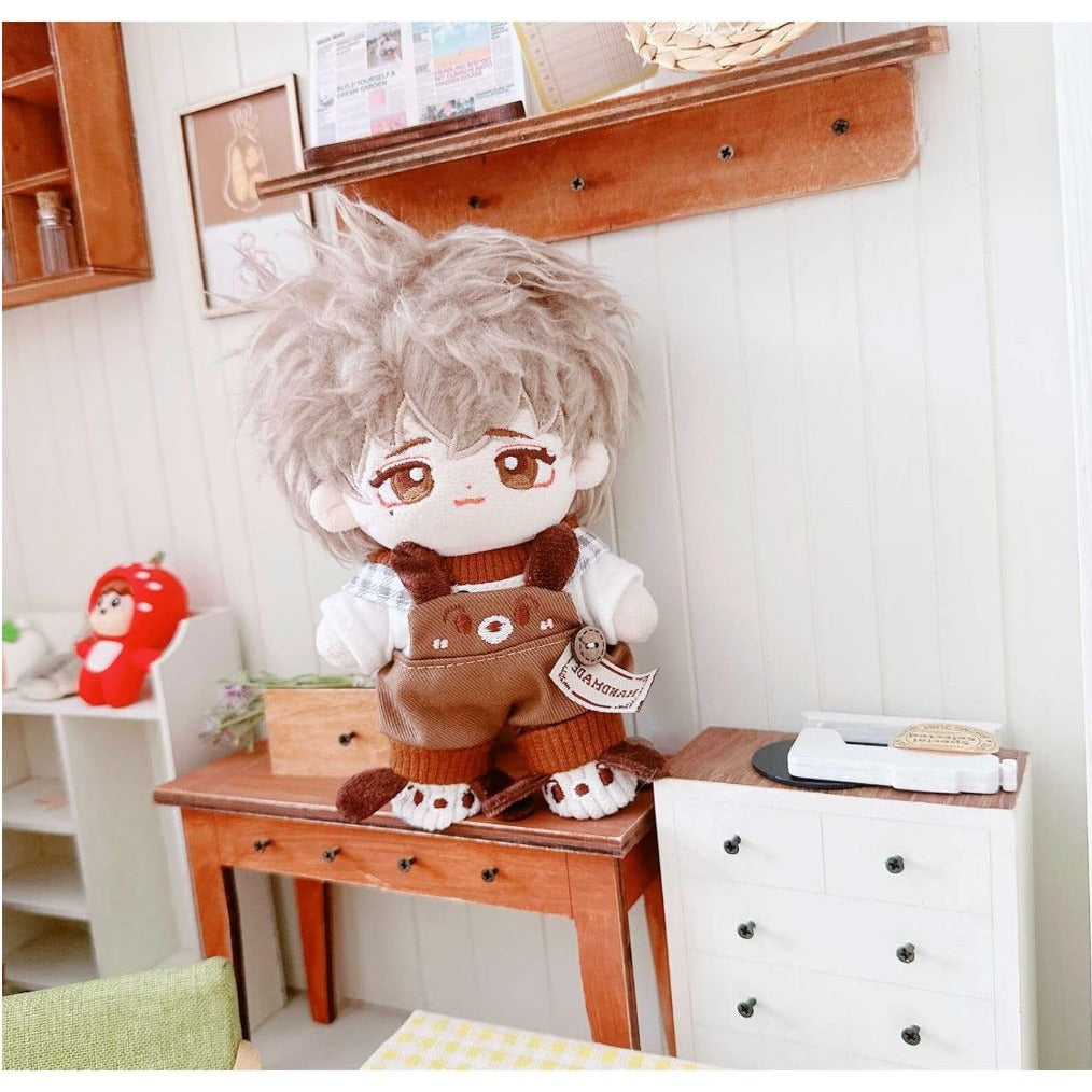 Doll Clothes Set For Plush Toys Includes Overalls, Knitwear & Accessories Fits 20cm Dolls