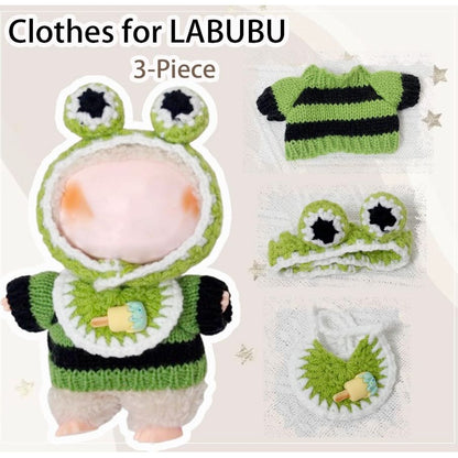 Doll Clothes Set For Plush Toys Includes Overalls, Knitwear & Accessories Fits 20cm Dolls