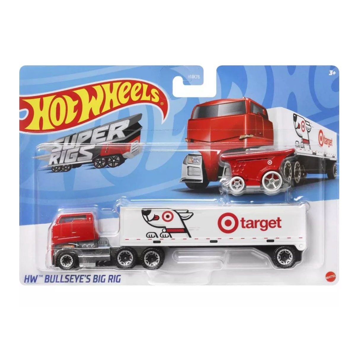 Set of 2 Hot Wheels Super Rigs HW Bullseyes Big Rig Target Truck & Cart Collectible