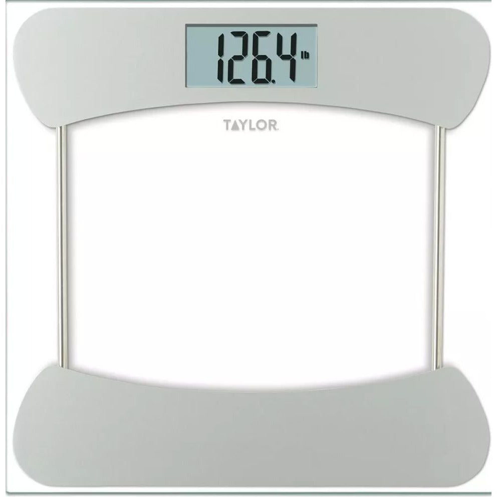 Taylor Glass Digital Scale With 400 LB Capacity Easy-To-Read LCD Display And Tempered Glass Platform