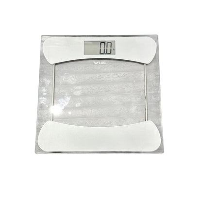 Taylor Glass Digital Scale With 400 LB Capacity Easy-To-Read LCD Display And Tempered Glass Platform