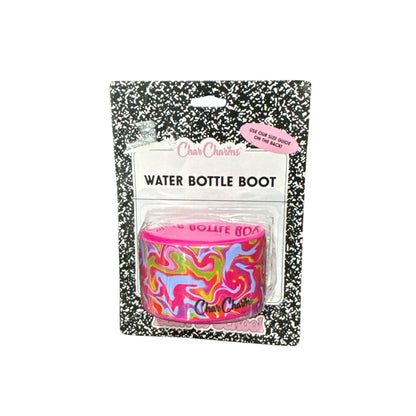 CharCharms Water Bottle Boot Silicone Pink Swirl 2.8-3.1 Inch Diameter Dishwasher Safe