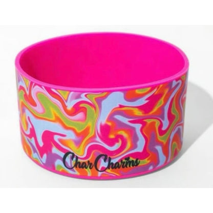 CharCharms Water Bottle Boot Silicone Pink Swirl 2.8-3.1 Inch Diameter Dishwasher Safe