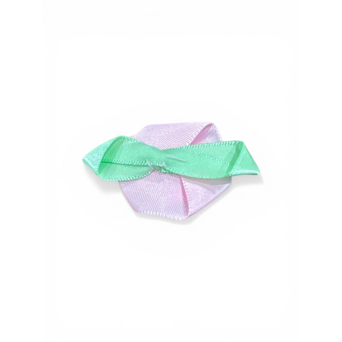 Pink Satin Ribbon Rose Appliques With Green Leaves For Crafting Sewing Decorations 1 Inch Set Of 24