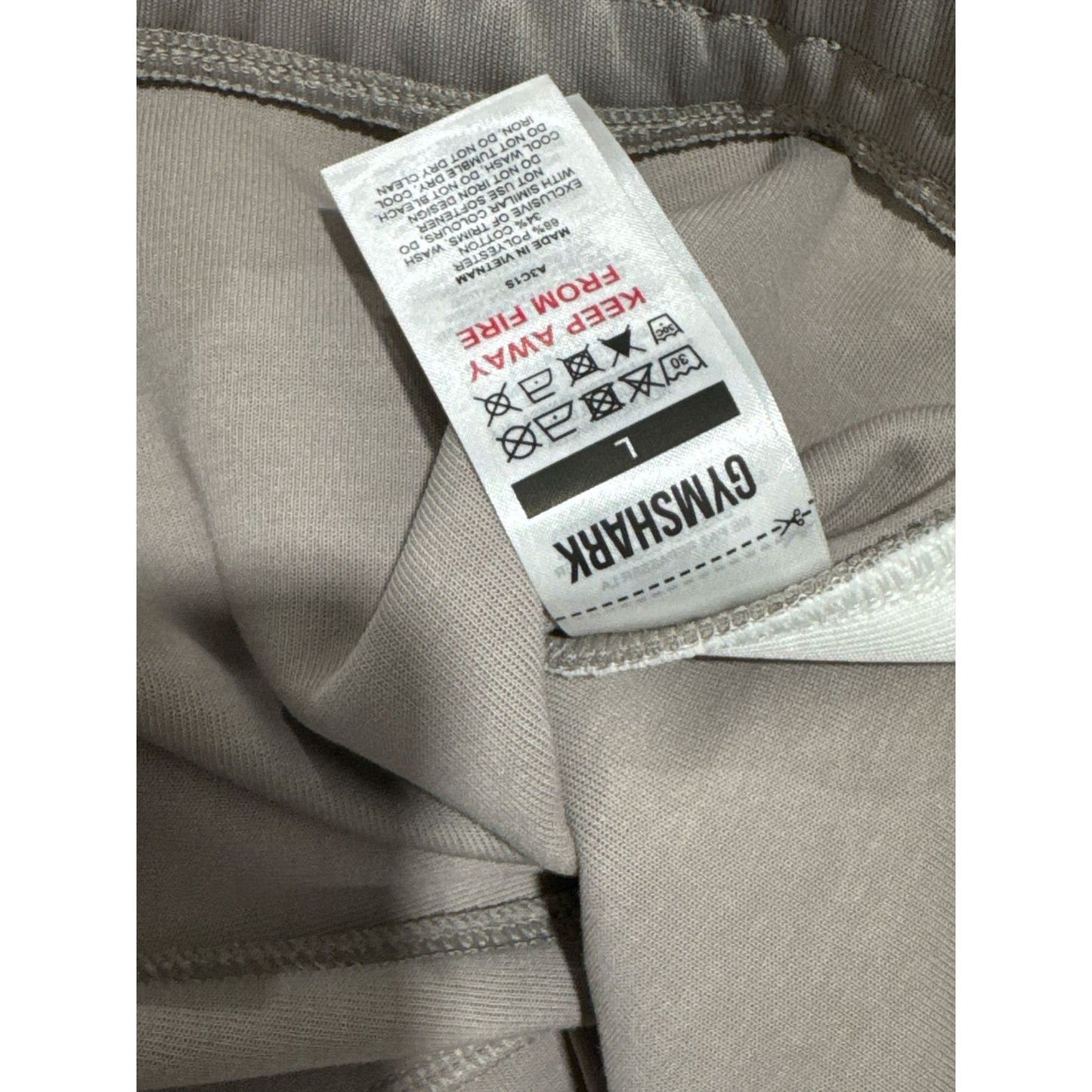 Gymshark Men's Athletic Pants Mushroom Grey Striped L Comfortable Fit