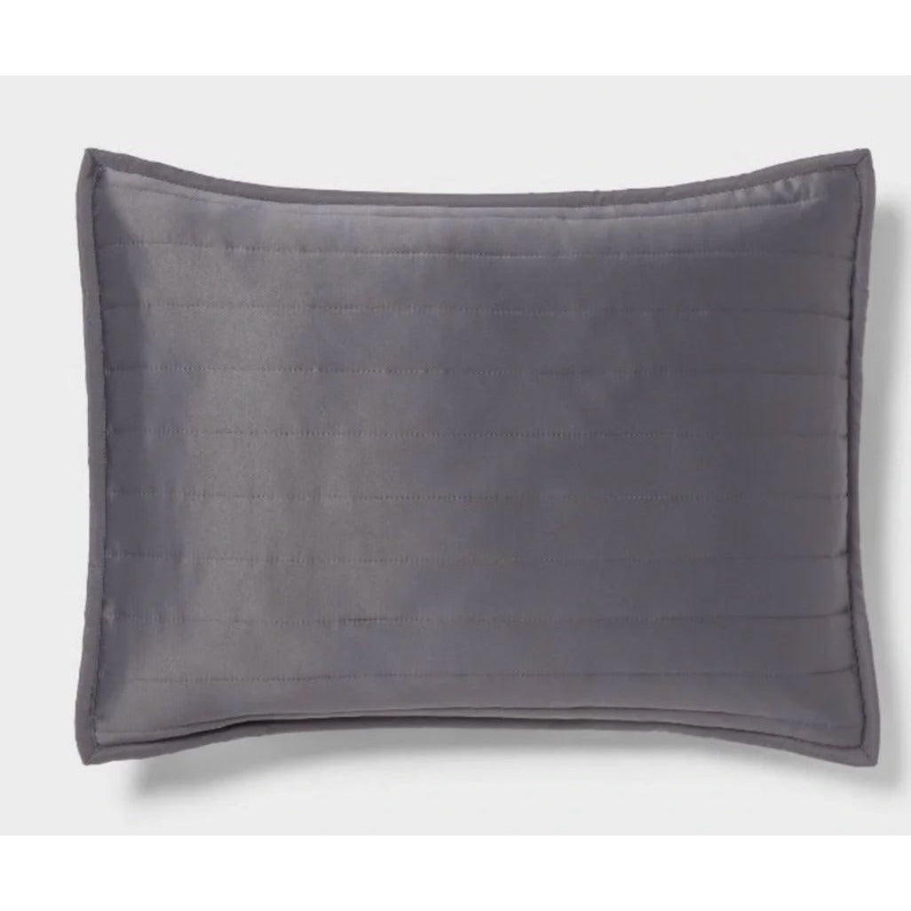Room Essentials Satin Sham Standard Size In Gray With Envelope Closure 1pcs.