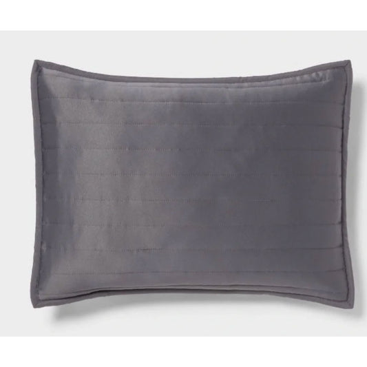 Room Essentials Satin Sham Standard Size In Gray With Envelope Closure 1pcs.