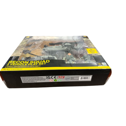 U.S. Army Recon Squad 2 Vehicle Play Set - Helicopter, Military Raft, Weapons & 2 Soldiers - 8 Piece Set