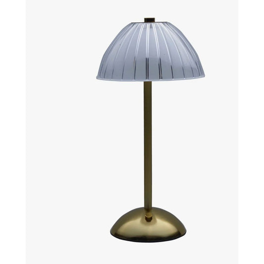 Mikasa Rechargeable LED Table Lamp W/ 3 Light Modes & Dimmable Features - USB Type-C Charging - Gold & Clear Acrylic