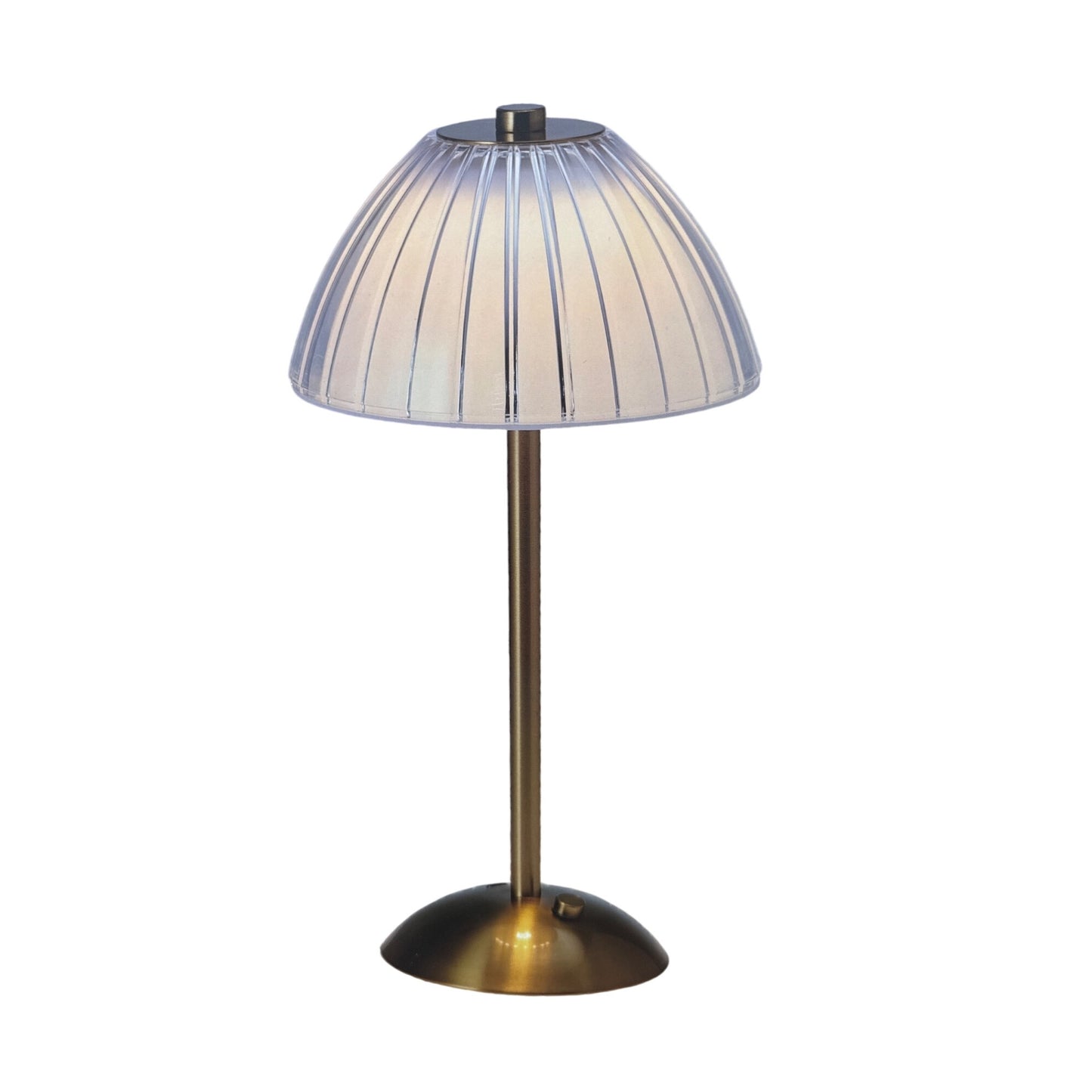 Mikasa Rechargeable LED Table Lamp W/ 3 Light Modes & Dimmable Features - USB Type-C Charging - Gold & Clear Acrylic