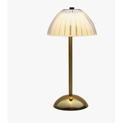 Mikasa Rechargeable LED Table Lamp W/ 3 Light Modes & Dimmable Features - USB Type-C Charging - Gold & Clear Acrylic