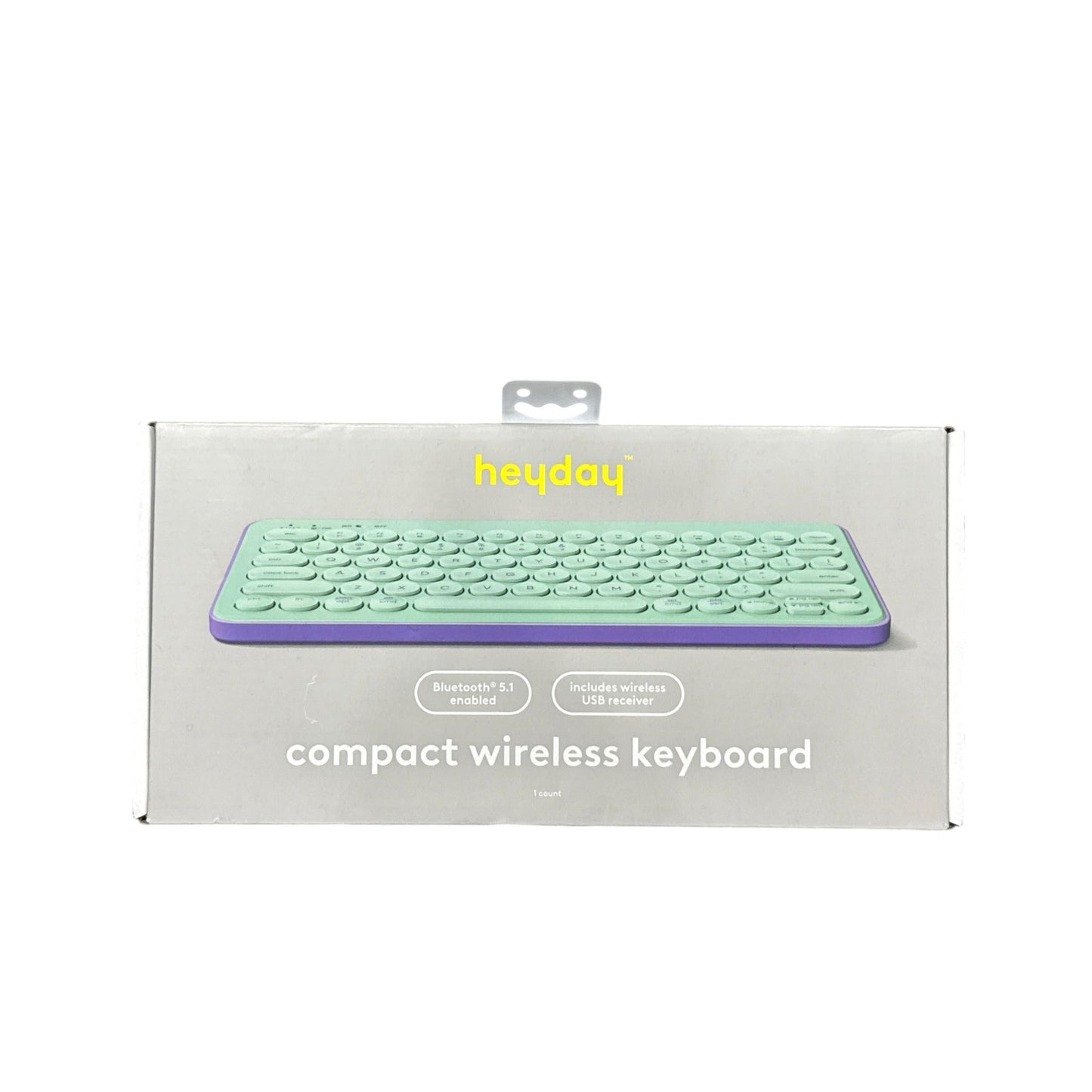 Heyday Wired Headphones, Wireless Keyboard, Mouse, Charging Cables, Earbuds & Wall Charger - Mint & Purple