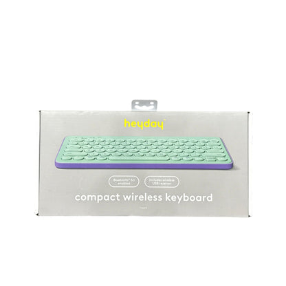 Heyday Wired Headphones, Wireless Keyboard, Mouse, Charging Cables, Earbuds & Wall Charger - Mint & Purple