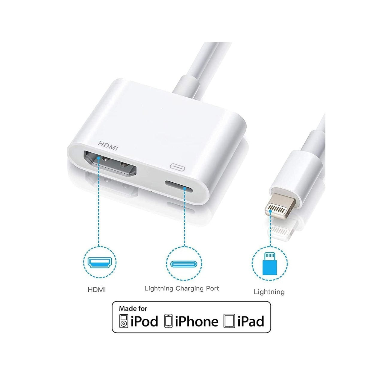 [Apple MFi Certified] Apple Lightning to HDMI Adapter for iPhone to TV