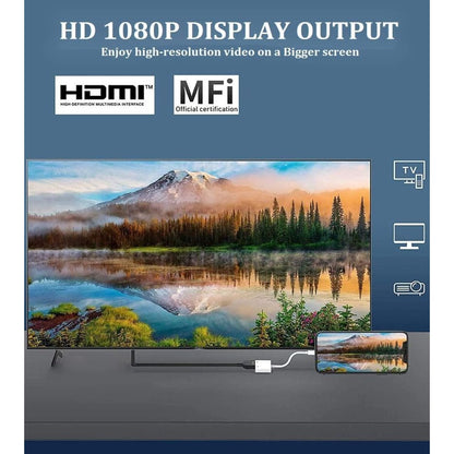 [Apple MFi Certified] Apple Lightning to HDMI Adapter for iPhone to TV