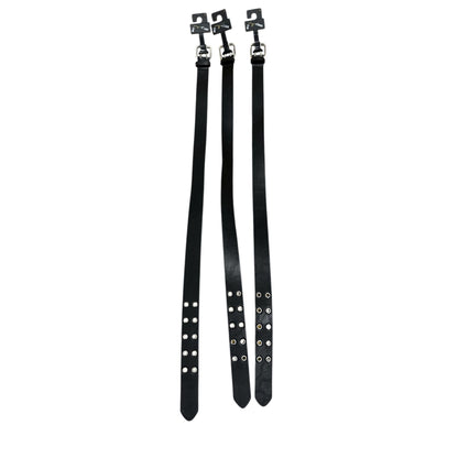 Set Of 3 Art Class Black Belts With Silver Buckle & Grommet Design Adjustable Medium