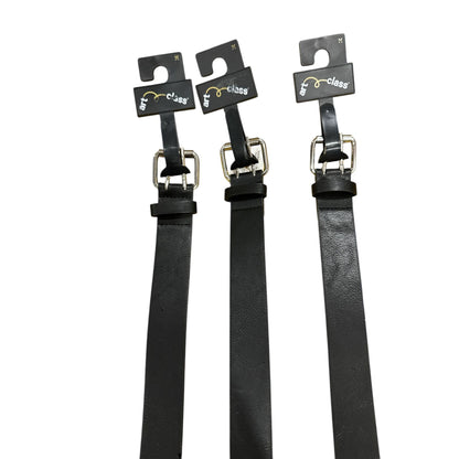 Set Of 3 Art Class Black Belts With Silver Buckle & Grommet Design Adjustable Medium
