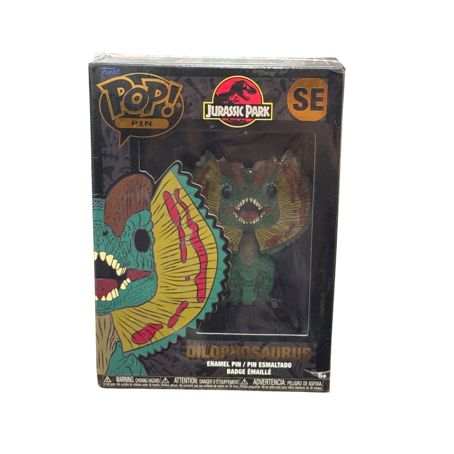 Funko Pop Pin Jurassic Park Dilophosaurus SE Enamel Pin With Removable Stand