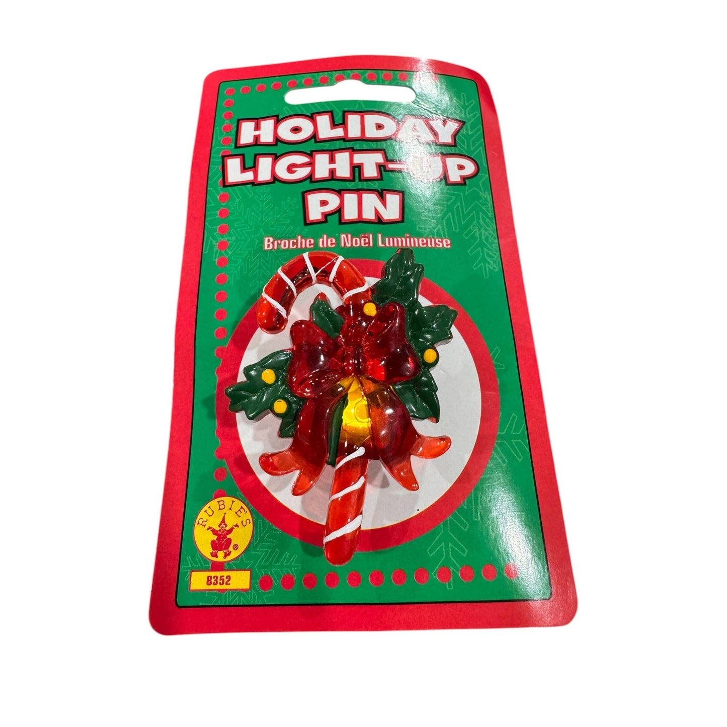 Holiday Light-Up Pin Set Snowman & Candy Cane Design By Rubies