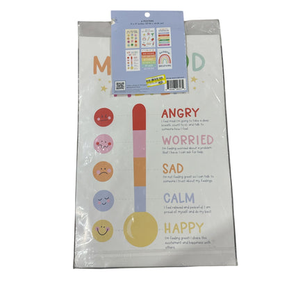Pippi Post Calming Corner Poster Kit & Westclox Learning Clock Set For Kids Emotional & Time Education
