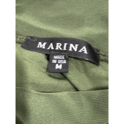Marina Women's Sleeveless Olive Green Wide-Leg Jumpsuit With Smocked Waist Size M