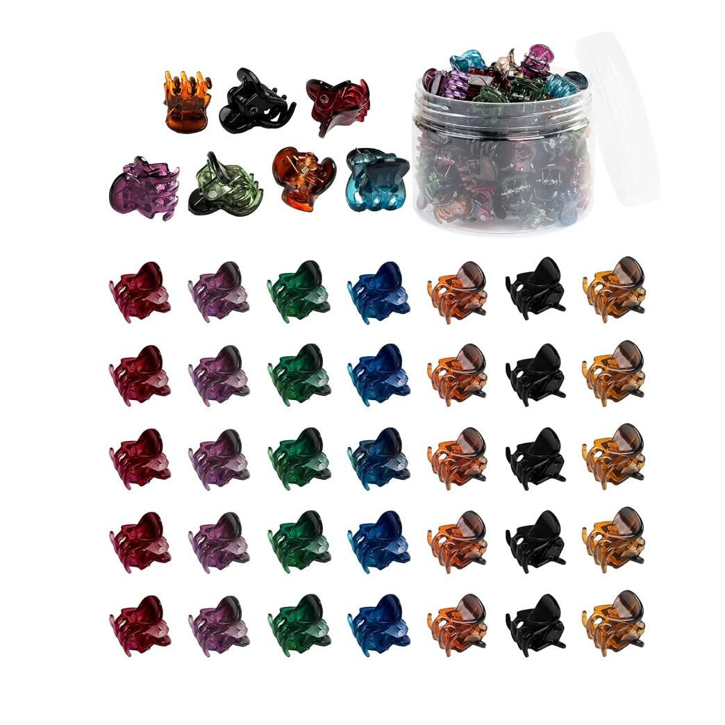 Set of 2 Scunci Headwraps & Set of 3 Mini Hair Claw Clips Set Faux Leather Headbands Multicolor Clips