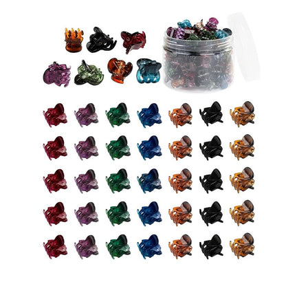 Set of 2 Scunci Headwraps & Set of 3 Mini Hair Claw Clips Set Faux Leather Headbands Multicolor Clips