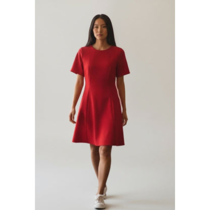 Red Donna Morgan A-Line Short Sleeve Dress US Size 8