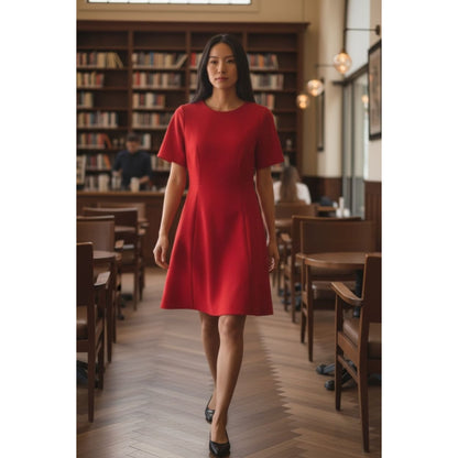 Red Donna Morgan A-Line Short Sleeve Dress US Size 8