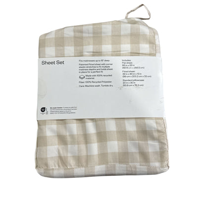 Home Essentials Bundle: Twin XL Sheet, Set 2 Chenille Bath Rugs, Hair Catcher, & LED Lamp
